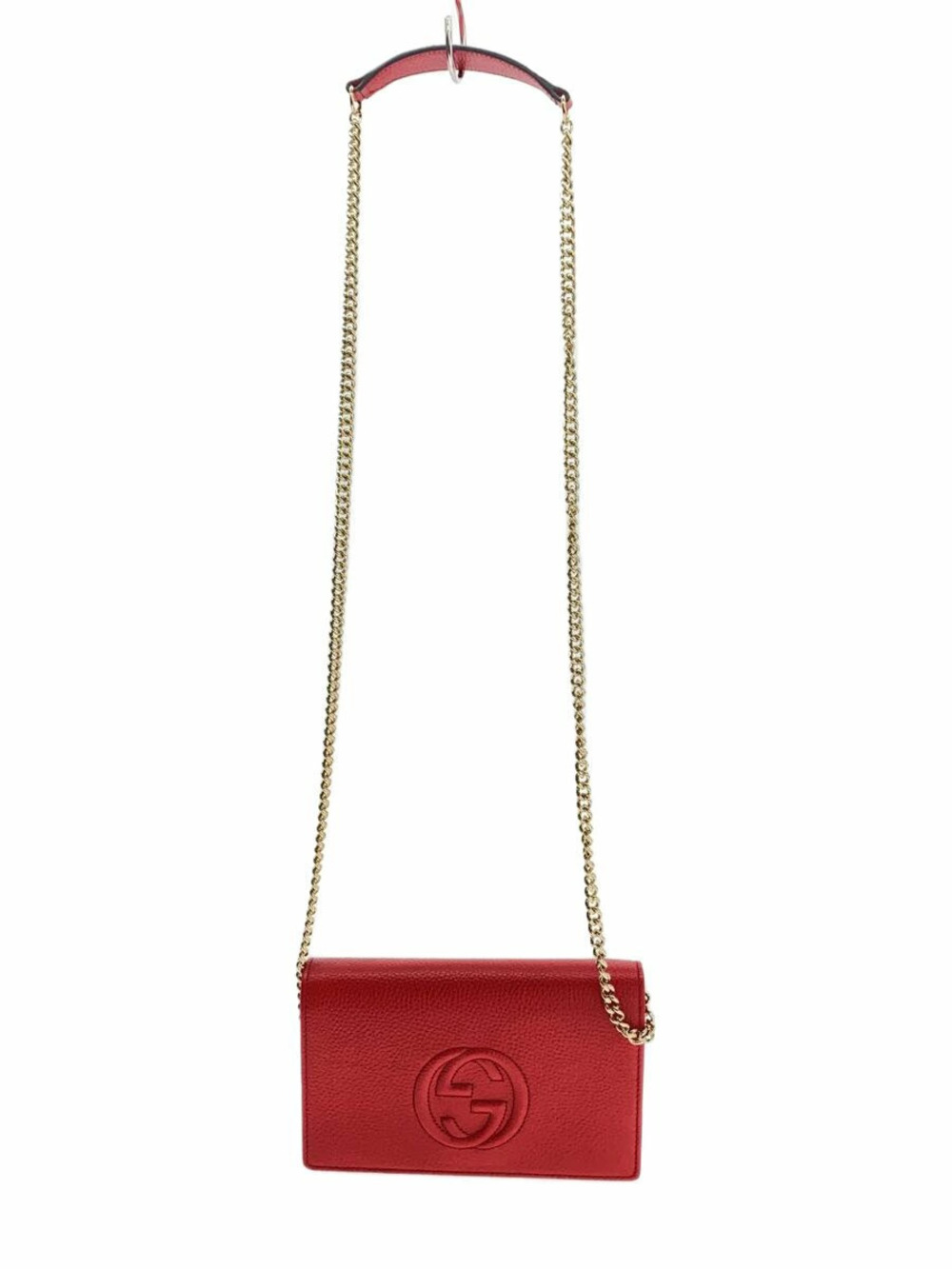 Gucci Soho Wallet on Chain calfskin leather interlocking GG RED